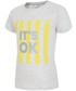 Koszulka 4F T-shirt dla małych dziewczynek JTSD101z - szary melanż -
