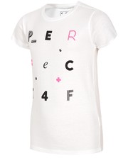 koszulka T-shirt dla dużych dziewcząt  JTSD204z - biały - - 4f.com.pl