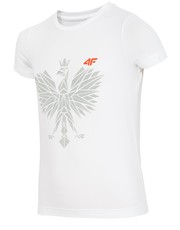 koszulka Koszulka kibica dla małych dziewczynek JTSD301z - biały - - 4f.com.pl