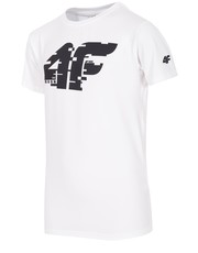 koszulka Koszulka sportowa dla małych chłopców JTSM306z - biały - - 4f.com.pl