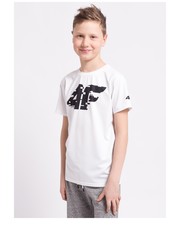 koszulka Koszulka sportowa dla dużych chłopców JTSM405Z - biały - - 4f.com.pl