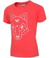 Koszulka 4F T-shirt dla małych dziewczynek JTSD102 - koral neon