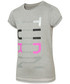 Koszulka 4F Koszulka sportowa dla dużych dzieci (dziewcząt) JTSD401 - chłodny jasny szary melanż