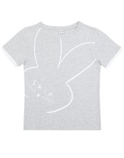 koszulka T-shirt dla małych dziewczynek JTSD108 - szary melanż - - 4f.com.pl