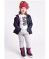 Spodnie 4F Spodnie dresowe dla małych dziewczynek JSPDD101z - szary melanż -