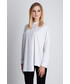 Koszula Bialcon Biała asymetryczna koszula z długim rękawem