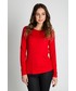 Bluzka Bialcon Czerwona klasyczna bluzka z długim rękawem