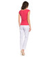 Bluzka Bialcon Różowa prosta bluzka z krótkim rękawem
