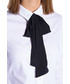 Koszula Bialcon Dopasowana biała koszula z czarną szarfą