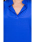 Bluzka Bialcon Niebieska bluzka z dekoltem w literkę V i krótkim rękawem