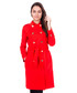 Płaszcz Bialcon Czerwony oryginalny płaszcz z paskiem
