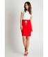 Spódnica Bialcon Krótka czerwona spódnica wiązana sznurem