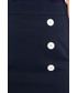 Spódnica Bialcon Granatowa ołówkowa spódnica z guzikami