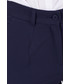 Spodnie Bialcon Granatowe proste spodnie w kant z kieszeniami
