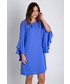 Sukienka Bialcon Luźna niebieska sukienka z rozkloszowanymi rękawami