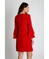 Sukienka Bialcon Czerwona sukienka z falbaną na rękawach