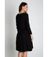 Sukienka Bialcon Czarna rozkloszowana sukienka z długim rękawem