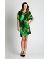 Sukienka Bialcon Zielona sukienka we wzory z krótkim rękawem