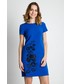 Sukienka Bialcon Niebieska sukienka z krótkim rękawem