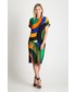 Sukienka Bialcon Kolorowa sukienka z kieszeniami