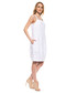 Sukienka Bialcon Lniana biała sukienka odcinana w talii