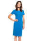Sukienka Bialcon Niebieska klasyczna sukienka z kokardką z tyłu