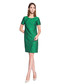 Sukienka Bialcon Zielona trapezowa sukienka z krótkim rękawem