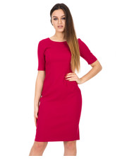 sukienka Czerwona sukienka z krótkim rękawem - Bialcon.pl