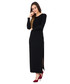 Sukienka Bialcon Długa czarna sukienka z rozporkiem na nodze