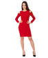Sukienka Bialcon Czerwona sukienka z wycięciem na ramionach