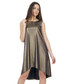 Sukienka Bialcon Złota sukienka bez rękawów z asymetrycznym dołem