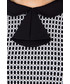 Sukienka Bialcon Biało-czarna sukienka z ozdobnym kołnierzykiem