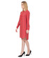 Sukienka Bialcon Czerwona sukienka w delikatną kratę z długim rękawem