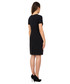 Sukienka Bialcon Dopasowana czarna sukienka z podszewką i krótkim rękawem