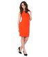 Sukienka Bialcon Dopasowana pomarańczowa sukienka bez rękawów