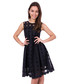Sukienka Bialcon Czarna sukienka w kratę z przeźroczystego materiału