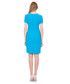 Sukienka Bialcon Dopasowana niebieska sukienka z krótkim rękawem