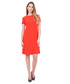 Sukienka Bialcon Pomarańczowa sukienka z krótkim rękawem