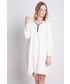 Sukienka Bialcon Luźna dresowa sukienka z kapturem w kolorze białym