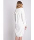 Sukienka Bialcon Luźna dresowa sukienka z kapturem w kolorze białym