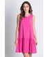 Sukienka Bialcon Różowa sukienka bez rękawów z szeroką falbaną