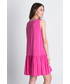 Sukienka Bialcon Różowa sukienka bez rękawów z szeroką falbaną