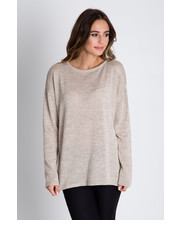 sweter Sweter w kolorze ecru z długim rękawem - Bialcon.pl