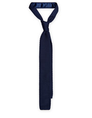 krawat Krawat Dzianinowy Granatowy - Lancerto.com