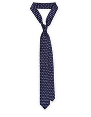 krawat Krawat granatowy wzór geometryczny - Lancerto.com