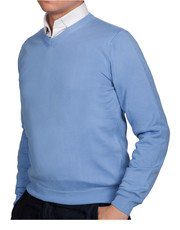 sweter męski Sweter Bawełniany Matt Błękitny - Lancerto.com