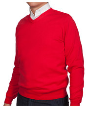 sweter męski Sweter Bawełniany Matt Czerwony - Lancerto.com