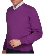 sweter męski Sweter Bawełniany Matt Fioletowy - Lancerto.com