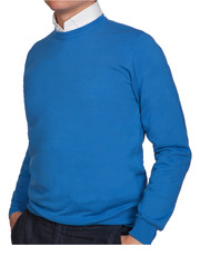 sweter męski Sweter Ryan Bawełniany Niebieski - Lancerto.com
