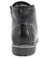 Kozaki męskie Kent 238 CZARNY - Skórzane buty zimowe ocieplone naturalnym futrem
